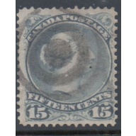 Canada  Sc 30 15c gray  large Queen Victoria stamp used