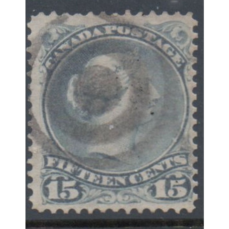 Canada  Sc 30 15c gray  large Queen Victoria stamp used