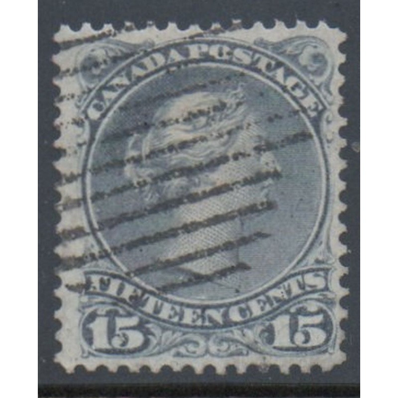 Canada  Sc 30 15c gray  large Queen Victoria stamp used