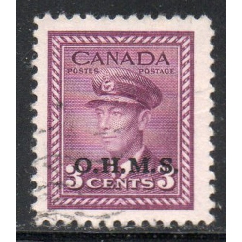 Canada Sc O3 1949 3 c G VI OHMS Official stamp used