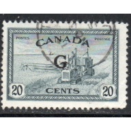 Canada Sc O23 1950 20 c Combine  stamp with  G overprint for Official used used
