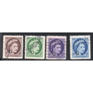 Canada Sc O40-O44 1954 QE II  G overprint stamp set used