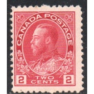 Canada Sc 106 1917 2 c carmine George V Admiral stamp mint