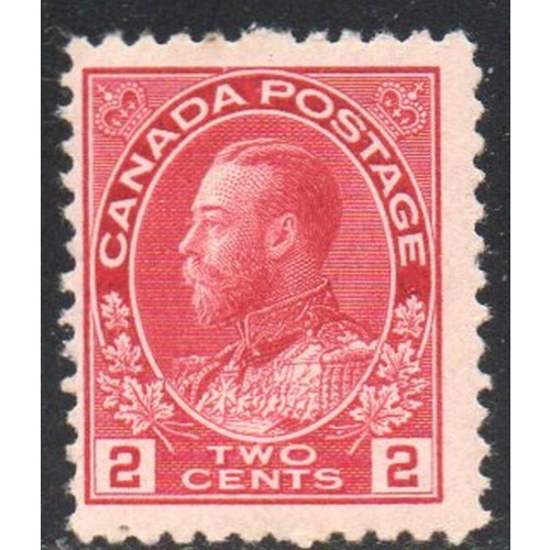 Canada Sc 106 1917 2 c carmine George V Admiral stamp mint