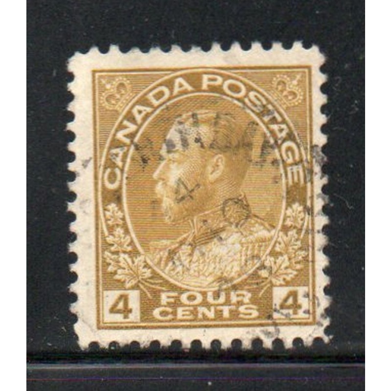Canada Sc 110 1922 4 olive bistre  G V Admiral issue stamp