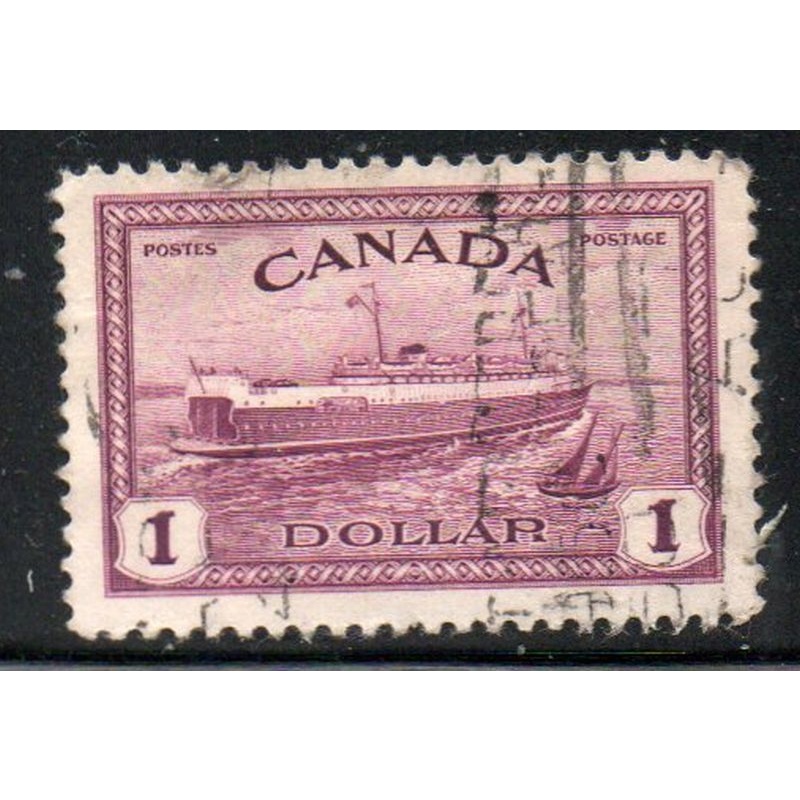 Canada Sc 273 1946 $1 Ferry Boat stamp used