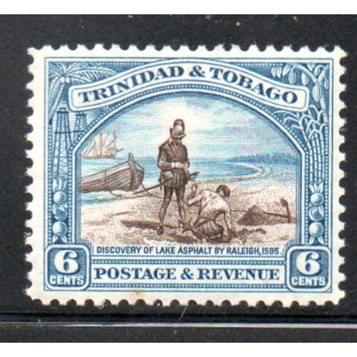 Trinidad & Tobago Sc 37 1935 6c Discovery of Asphalt Lake stamp mint