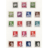 Greenland  Sc 48-65 1963-68 King, Northern Lights & Polar Bear stamp set used