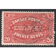 Canada Sc E2 1922 20 c carmine Special Delivery stamp used