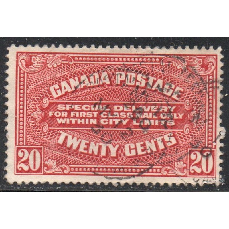 Canada Sc E2 1922 20 c carmine Special Delivery stamp used