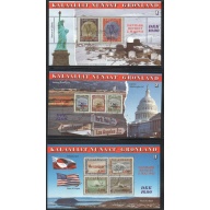 Greenland Sc 293-295 1995 America stamp sheets used