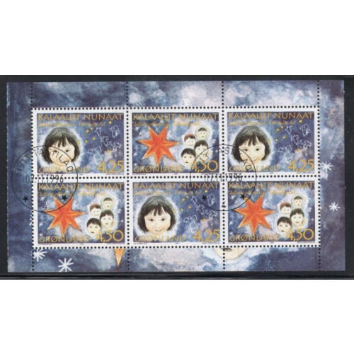 Greenland  Sc 313a 1996 Christmas stamps booklet pane used