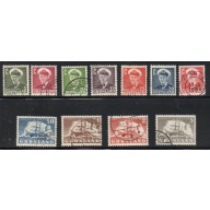 Greenland Sc 28-38 1950-1960 King & Ship stamp set used