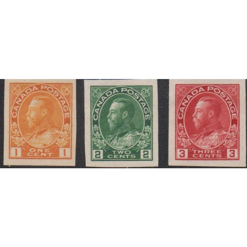Canada  Sc 136-138 1924 George V imperf stamp set mint