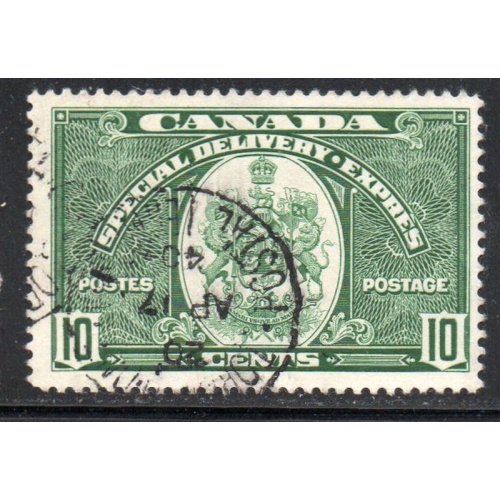 Canada Sc E7 1939 10 c green Special Delivery stamp used