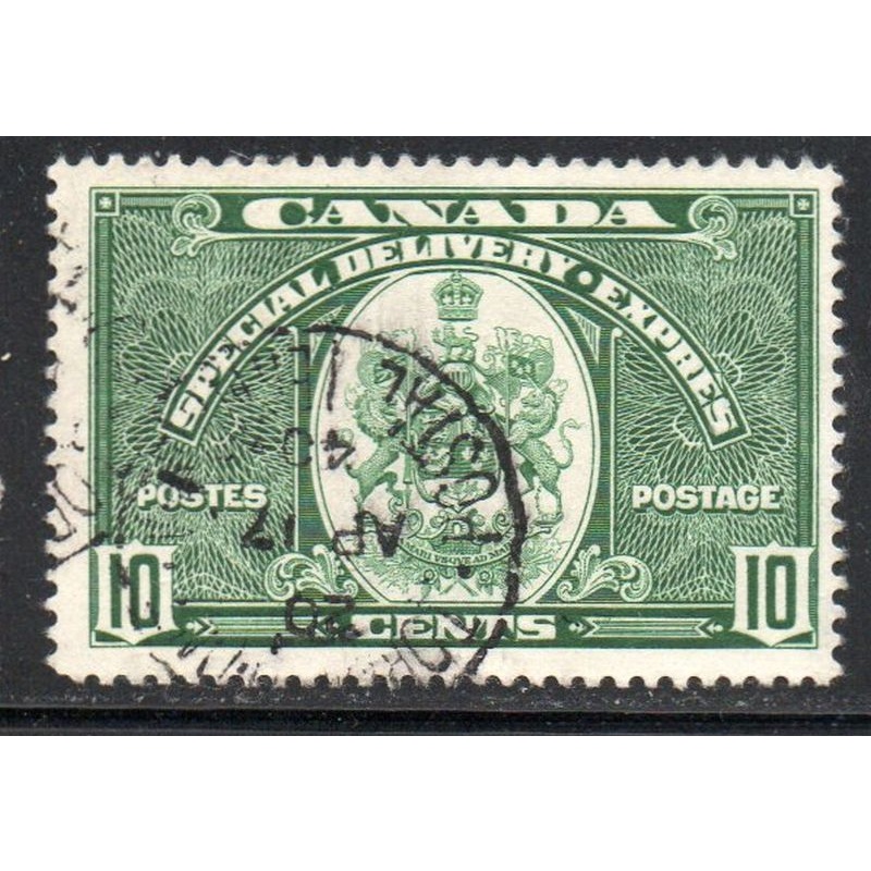 Canada Sc E7 1939 10 c green Special Delivery stamp used