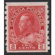 Canada  Sc 127 1912 2 c carmine George V coil stamp mint