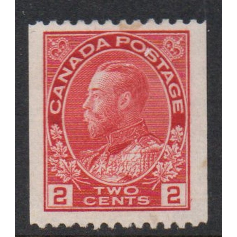 Canada  Sc 132 1915 2c carmine George V Admiral coil stamp mint