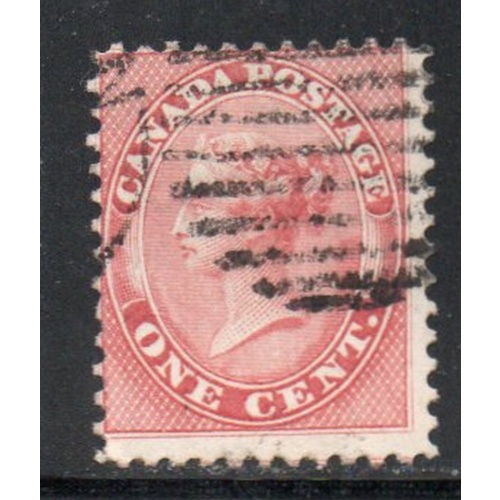 Canada Sc 14 1859 1 cent rose Victoria stamp used