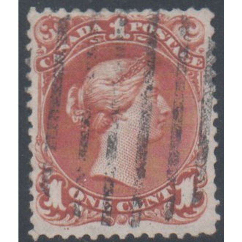 Canada  Sc 22 1868 1 cent brown red large Queen Victoria stamp used