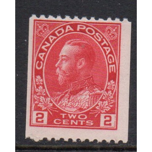 Canada  Sc 132 1915 2c carmine George V Admiral coil stamp mint