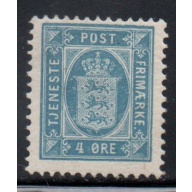 Denmark Sc O9B 1899 4 ore blue Official stamp mint