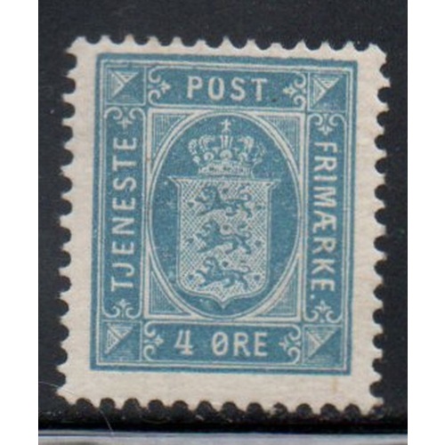 Denmark Sc O9B 1899 4 ore blue Official stamp mint