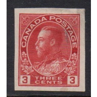 Canada  Sc 138 1924 3c  carmine George V Admiral stamp imperf mint