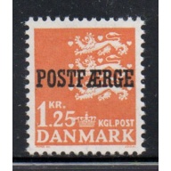 Denmark Sc Q40 1965 1.25 kr 3 lions Parcel stamp mint NH