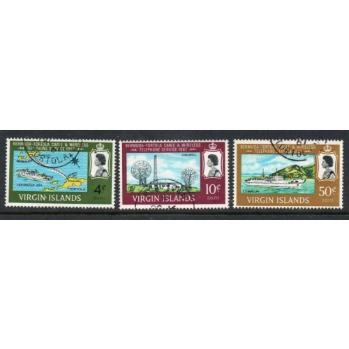 British Virgin Islands Sc 183-185 1967 Telephone LInk stamp set used