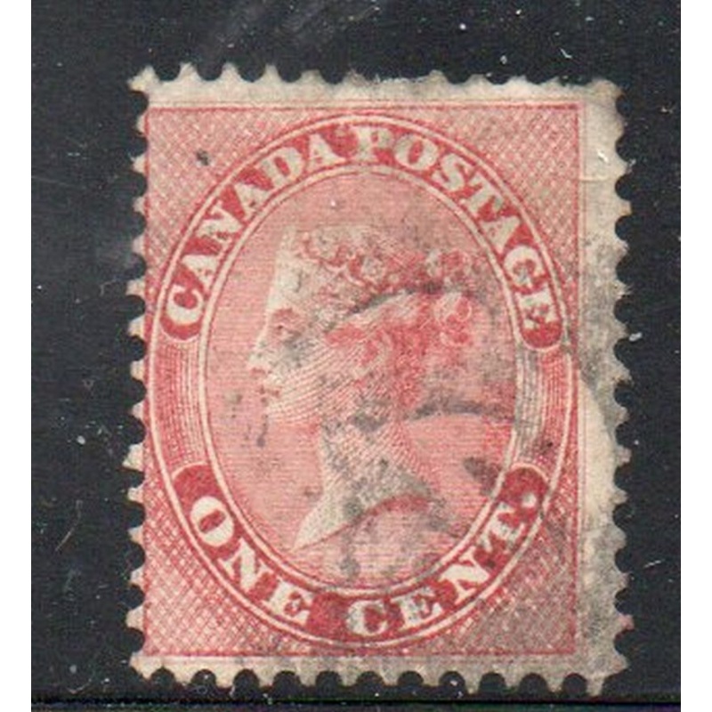 Canada Sc 14 1859 1 c rose Victoria stamp used