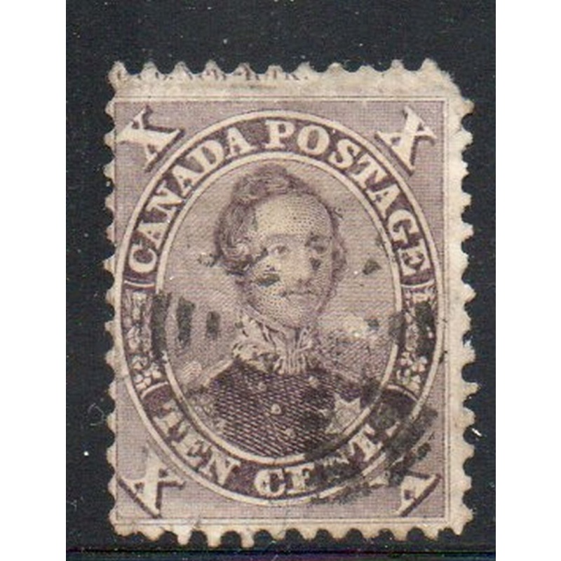 Canada Sc 17 1859 10 c red lilac Prince Albert stamp used