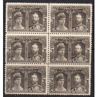 Canada Sc 96 1908 1/2c Prince & Princess of Wales block of 6 mint NH