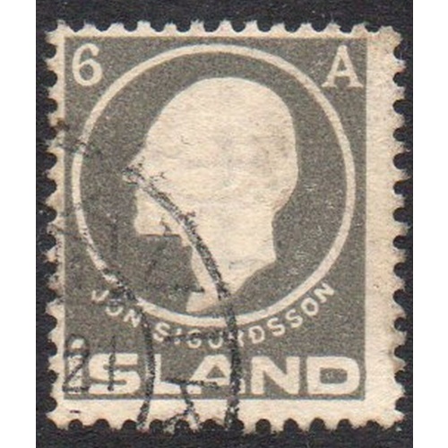 Iceland Sc 89 1911 6 aur gray Sigurdsson stamp used