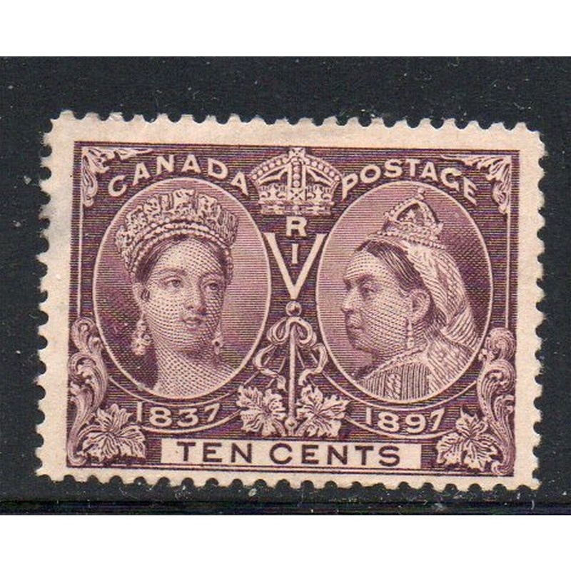 Canada Sc 57 1897 10 cent brown violet Victoria Jubilee stamp mint