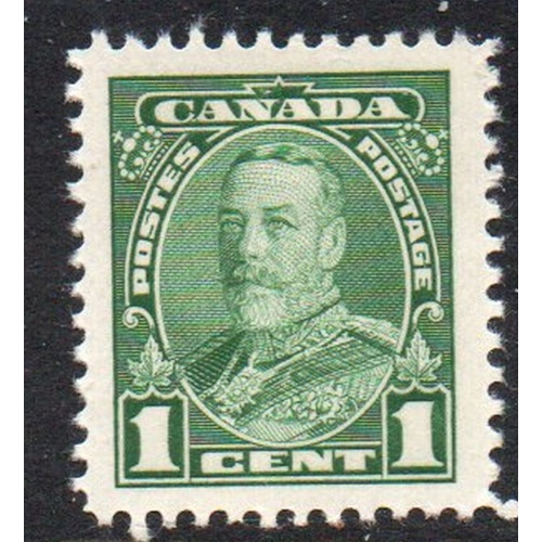 Canada Sc 217 1935 1c green George V stamp mint