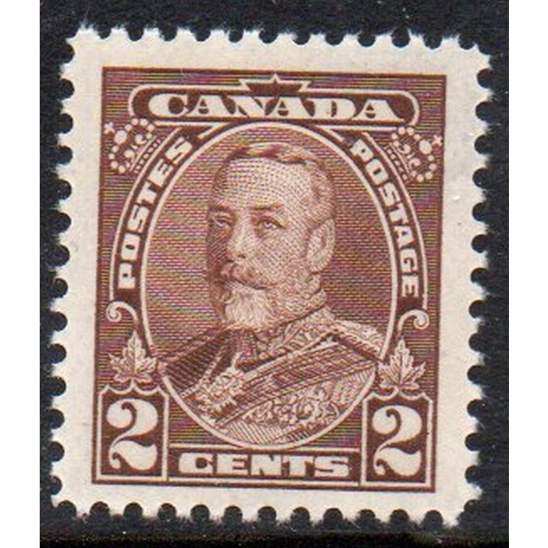 Canada Sc 218 1935 2c brown George V stamp mint