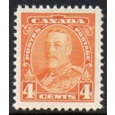 Canada Sc 220 1935 4c yellow George V stamp mint