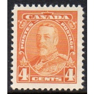 Canada Sc 220 1935 4c yellow George V stamp mint