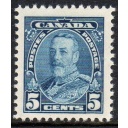 Canada Sc 221 1935 5c blue George V stamp mint