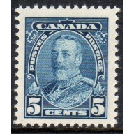 Canada Sc 221 1935 5c blue George V stamp mint