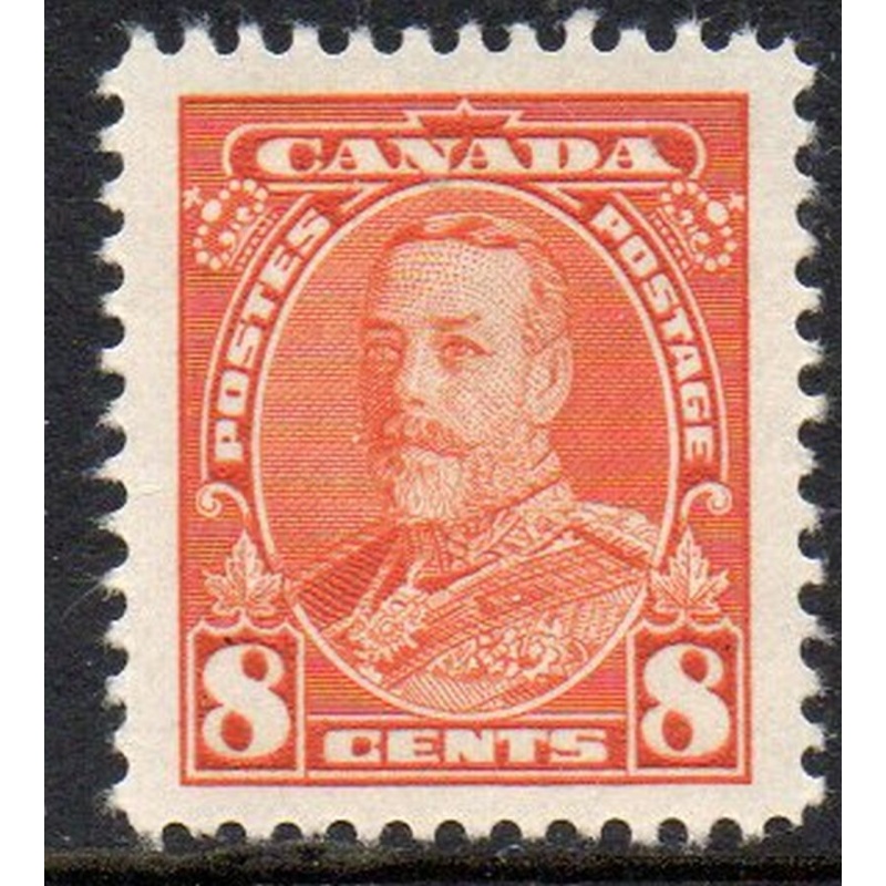 Canada Sc 222 1935 8c deep orange George V stamp mint
