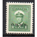 Canada Sc O1 1949 1 c G VI OHMS overprint Official stamp mint NH