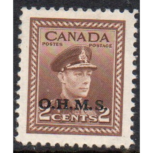 Canada Sc O2 1949 2 c G VI OHMS overprint Official stamp mint