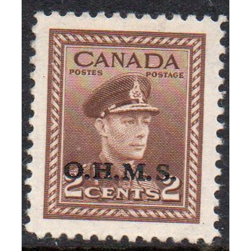Canada Sc O2 1949 2 c G VI OHMS overprint Official stamp mint