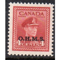 Canada Sc O4 1949 4 c G VI OHMS overprint Official stamp mint NH