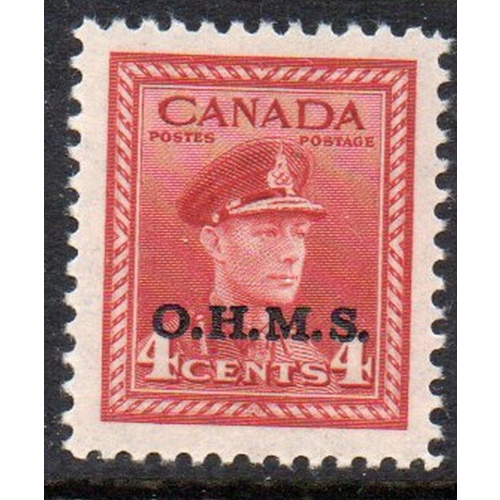 Canada Sc O4 1949 4 c G VI OHMS overprint Official stamp mint NH