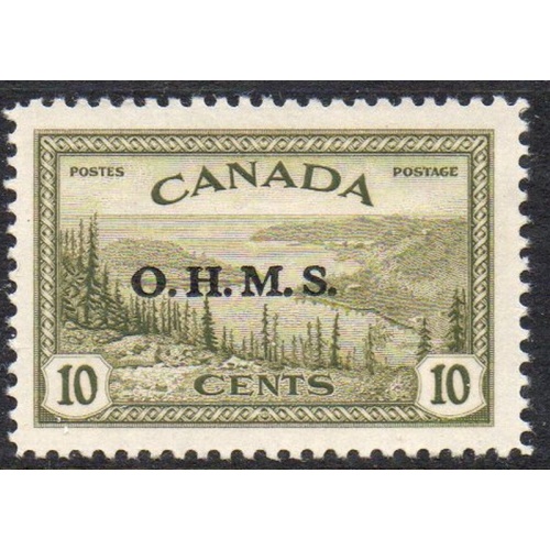 Canada Sc O6 1949 10 c Great Bear Lake OHMS overprint Official stamp mint