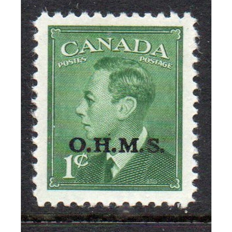 Canada Sc O12 1950 1 c G VI OHMS overprint Official stamp mint