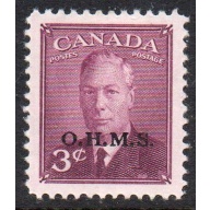 Canada Sc O14 1950 3 c G VI OHMS overprint Official stamp mint